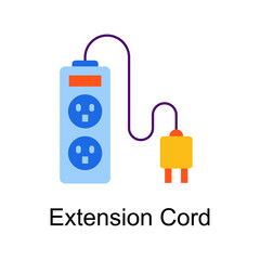 Extension Cord vector Flat Icon Design illustration. Home Improvements Symbol on White background EPS 10 File
