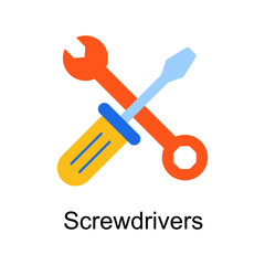 Screwdrivers  vector Flat Icon Design illustration. Home Improvements Symbol on White background EPS 10 File