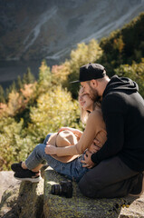 Loving couple in the mountains