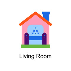 Living Room vector Flat Icon Design illustration. Home Improvements Symbol on White background EPS 10 File