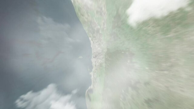Zoom in from space and focus on Australia, Pert. 3D Animation. Background for travel intro. Elements of this image furnished by NASA	