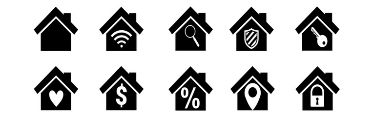 Minimal Set of Smart Home Flat Icon