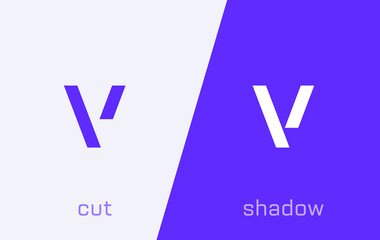 Set of letter V minimal logo icon design template elements