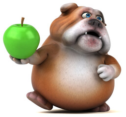 Fun bulldog - 3D Illustration