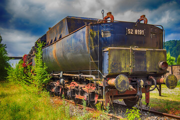 Naklejka premium Alte Lokomotive im Eisenbahnmuseum Tuttlingen in HDRI