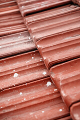 Tiled roof pattern textured background.