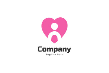 Love icon with people logo design vector template