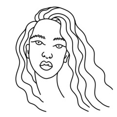 portrait of a woman line art style 