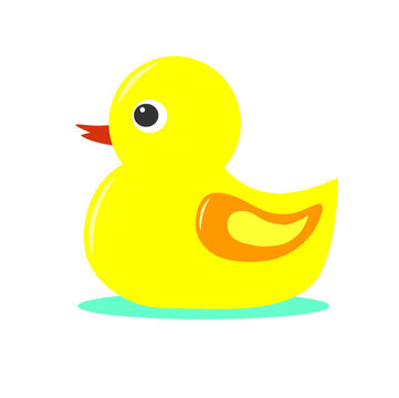 Yellow duckling icon vector, for property decoration image, cartoon illustration