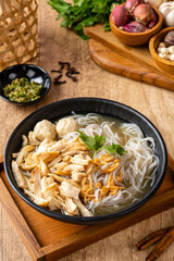 Mie Soup with Bakso or baso is an Indonesian meatball, Its texture is similar to the Chinese beef ball, fish ball. The word bakso refer the complete dish of beef broth soup, noodle, tofu and bok choy.