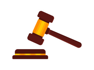 Auction icon - vector illustration . judge, justice, law, hammer, court, bid, authority, decision, auction, flat, icons .