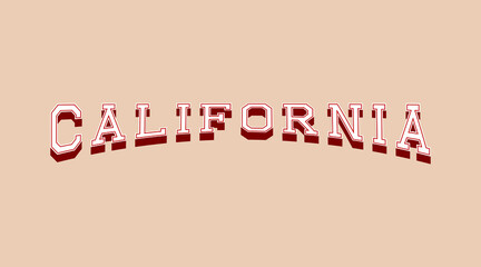 California text with 3d isometric effect