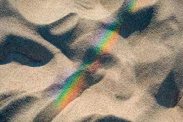 Rainbow effect on sand