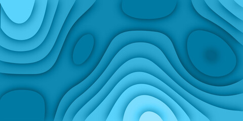 Obraz na płótnie Canvas abstract blue Paper cut out background.