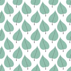 flower pattern - cute green plant leaves on a light background