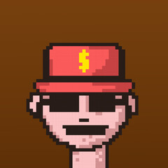 Male character pixel image for nft project