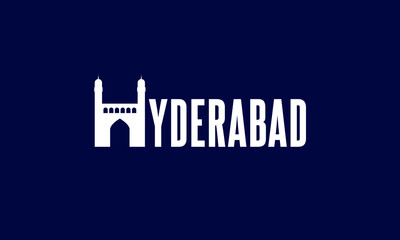 Hyderabad. Hyderabad city flat vector logo design with iconic place.