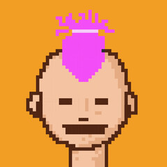 Male character pixel image for nft project