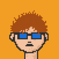 Male character pixel image for nft project