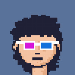 Male character pixel image for nft project