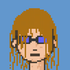 Male character pixel image for nft project