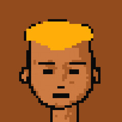 Male character pixel image for nft project