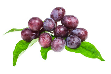 Grapes on white background.