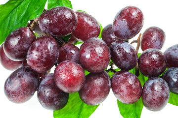 Grapes on white background.