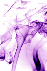 Fototapeta na wymiar Purple smoke on white background.
