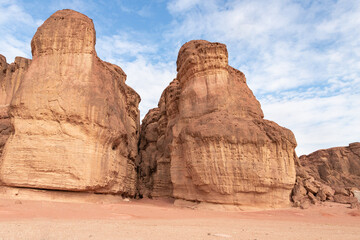 Fototapeta premium Fantastically beautiful mountain nature in Timna National Park near Eilat, southern Israel.