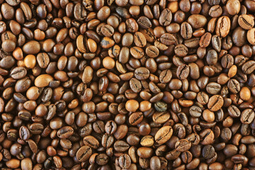 Brown coffee beans for making coffee
