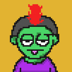 male character bored with pixel style