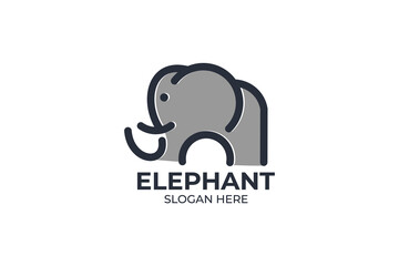 simple and minimalist elephant logo set