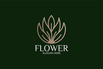 simple and modern flower logo set