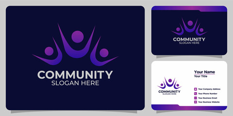 set of simple community logos and business cards