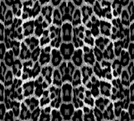 Leopard skin pattern black and white design seamless
