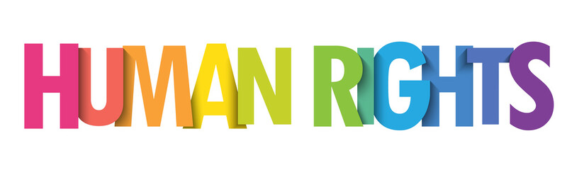 HUMAN RIGHTS colorful vector typography banner