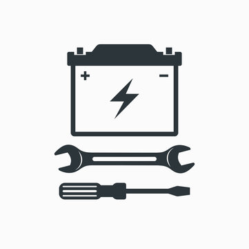 illustration of accu battery, vector art.