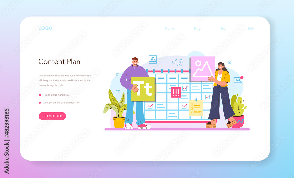 Canvas Prints content manager web banner or landing page. idea of digital promotion