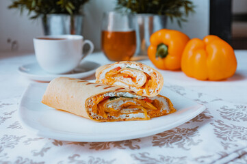 vegitarian shawarma with egg