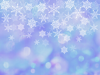 雪結晶が降るシルエットと冬の抽象的背景