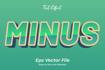 Minus text effect. editable and easy to use. premium vector