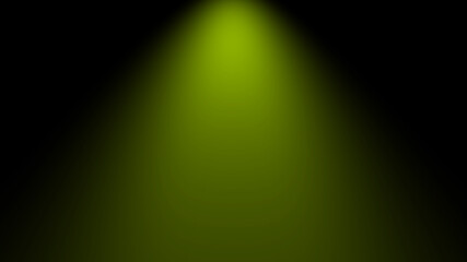 Empty black background with green neon spotlight with copy space. Lighting effect green color glow...