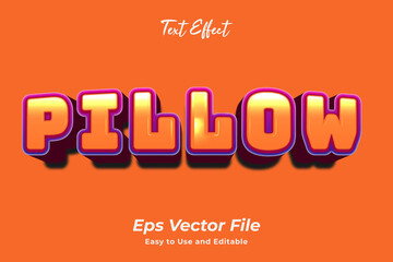 Pillow text effect. editable and easy to use. premium vector