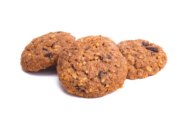 cookies with chocolate and nuts isolated
