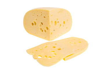 cheese with holes isolated