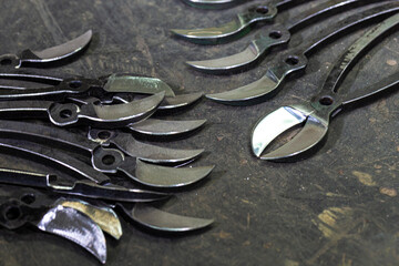 Set of Precision Polished Electric Wires Cutters Tools As Fitter Close-up in Laboratory Workshop