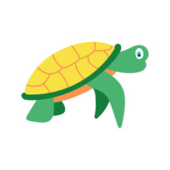 vector sea turtle cartoon isolated on white background