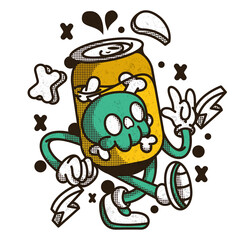 SKULL IN BOTTLE POP ART ILLUSTRATION