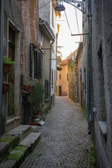 Fototapeta na wymiar Beautiful cityscape in Borgo Vico nel Lazio in Fronzinone province, Italy